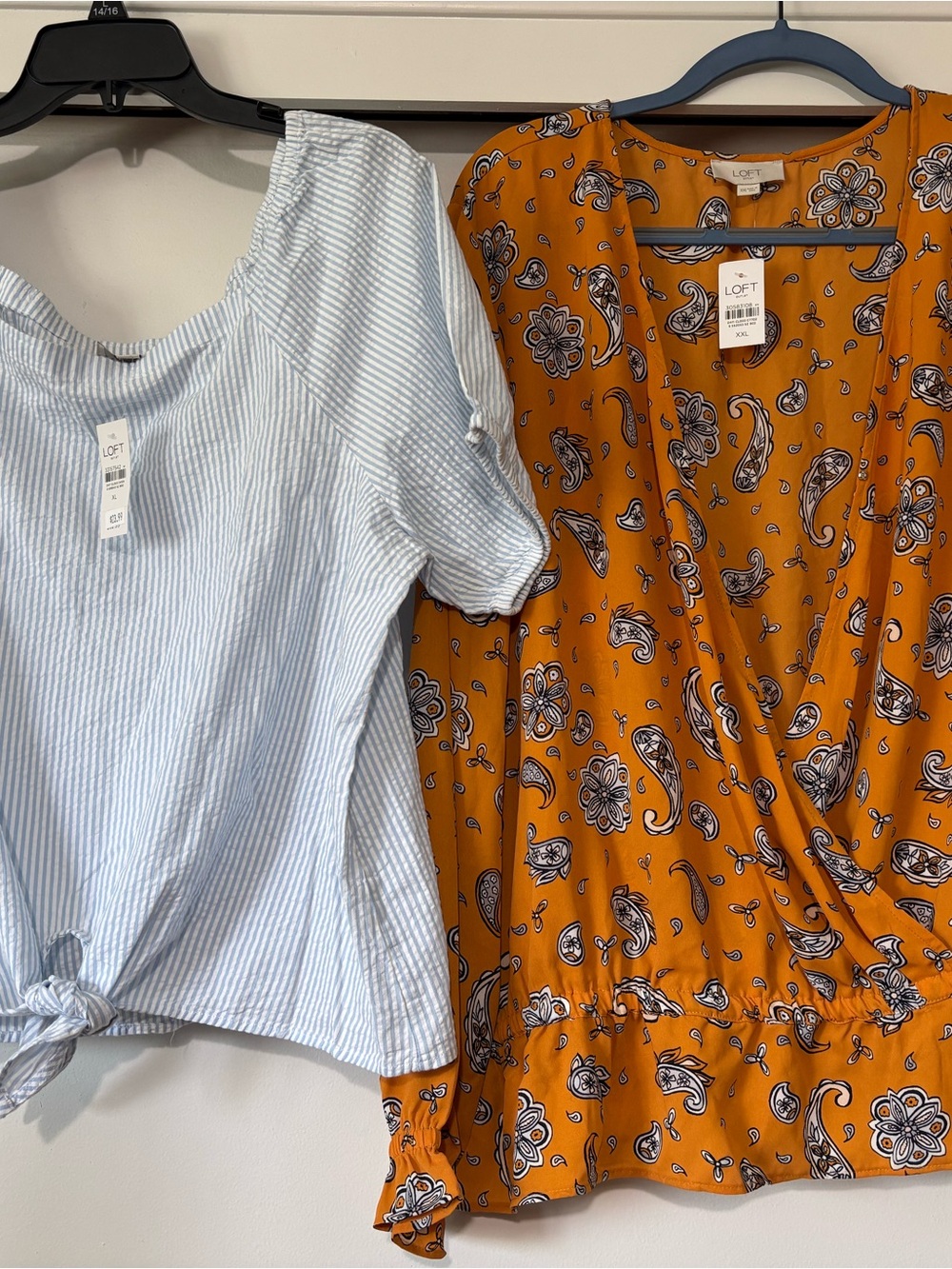 LOFT Mustard Paisley Wrap Blouse